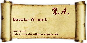 Novota Albert névjegykártya